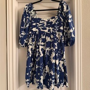 Abercrombie & Fitch Navy and White Floral Mini Dress